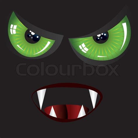 Evil Face With Green Eyes Stock Vector Colourbox
