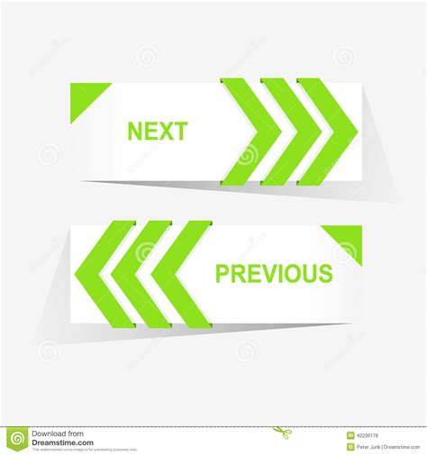 Vector Previous And Next Navigation Buttons For Custom Web Design Stock