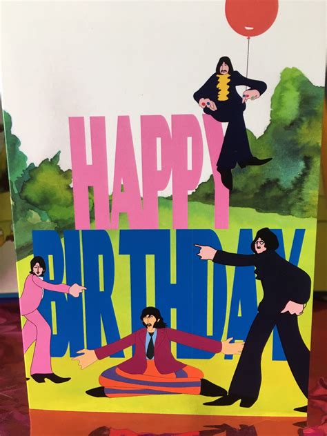 The Beatles Happy Birthday Card Etsy Uk