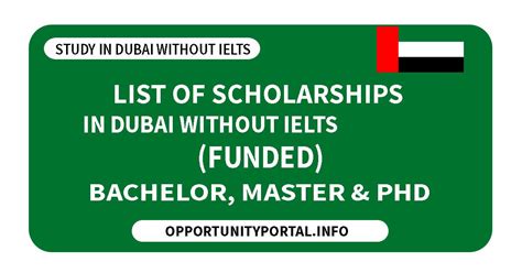 List Of Scholarships In Dubai Without Ielts Funded Opportunity Portal