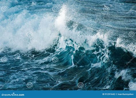 Big Stormy Ocean Wave Blue Water Background Stock Photo Image Of
