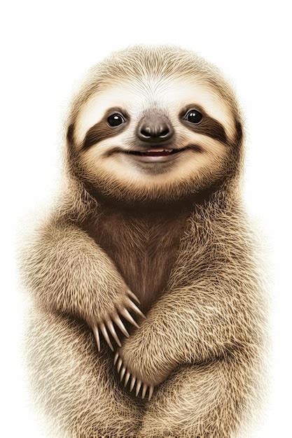 Premium Ai Image Ai Generated Illustration Happy Sloth With Big Smile