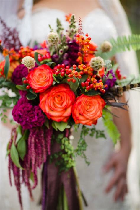 15 fall wedding bouquet ideas and which flowers they're made with. 30 Bright & Beautiful Bouquets for the Bold Bride | Fall ...