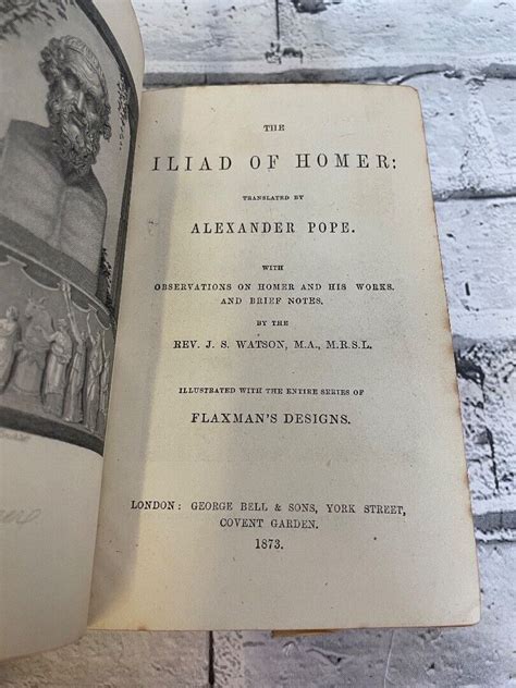 The Iliad Of Homer Translated By Alexander Pope 1873 Hardback Book Cg