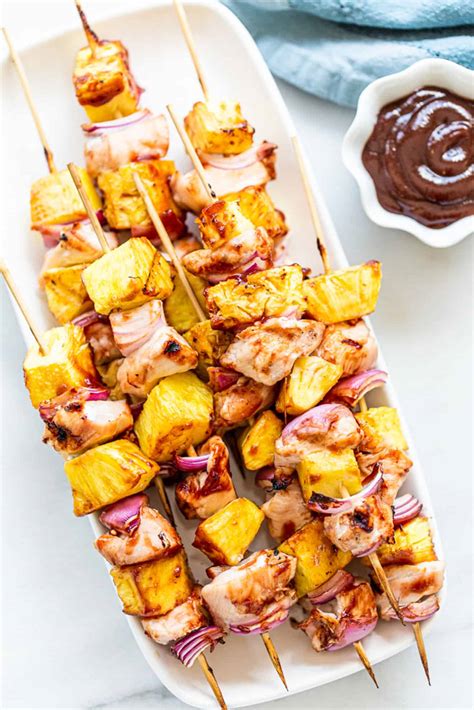 Place kabobs on a lightly oiled. Hawaiian Chicken BBQ Kabobs - The Toasted Pine Nut