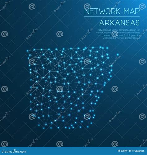 Arkansas Network Map Vector Illustration 178937008