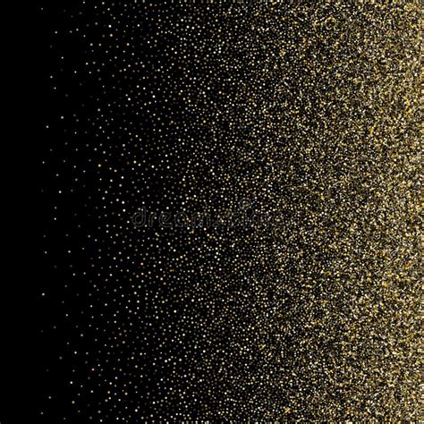 Gold Sparkles Glitter Dust Metallic Confetti On Black Vector Background