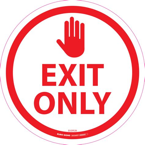EXIT ONLY RED 250mm OD Floor Graphic Decal - Euro Signs and Safety