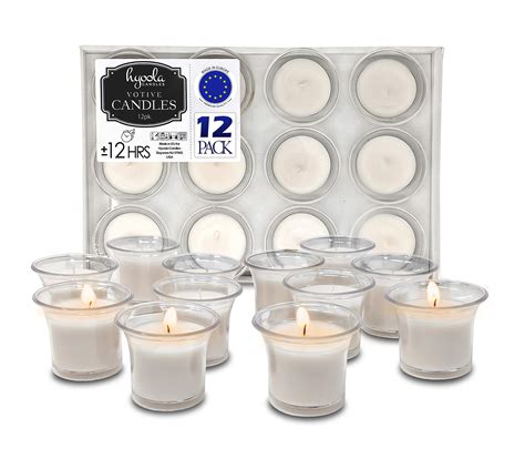 Buy Hyoola Votive Candles White Votives In Clear Cup 12 Hour Burn