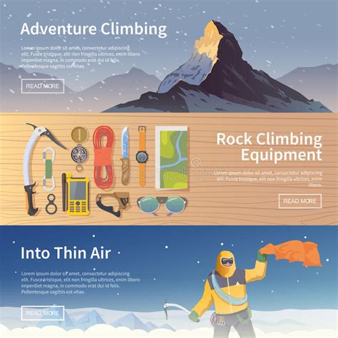 Vector Mountaineering Brochure Infographic Stock Vector Illustration
