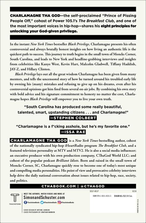 Books 02/05/2014 07:56 am et updated dec 06, 2017 27 amazingly powerful quotes from black writers. Black Privilege | Book by Charlamagne Tha God | Official ...