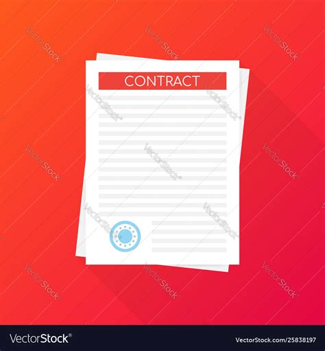 Signed Paper Deal Contract Icon Agreement Pen On Vector Image