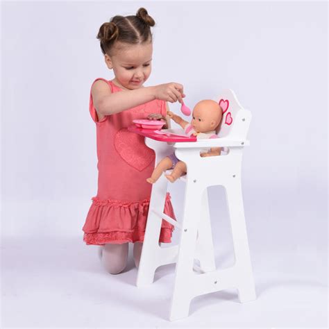 wooden doll high chair with doll bib fits 18 the new york doll collection