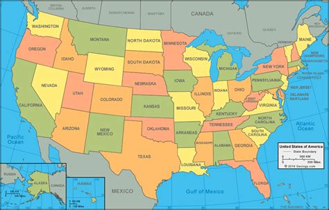 Map of the united states with state capitals. United States Map and Satellite Image