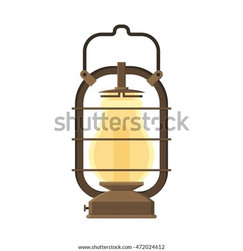 Vintage Camping Lantern Isolated On White Stock Vector Royalty Free