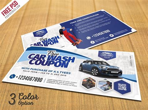 Have you been driving all around looking for a nearby gas station car wash in the hollywood area? Car Wash Coupon Template PSD Set