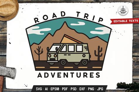 Road Trip Badge Vector Adventure Retro Graphic Logo Svg Png 671816