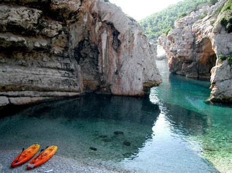 Stiniva One Of The Most Beautiful Hidden Beaches On The Island Of Vis
