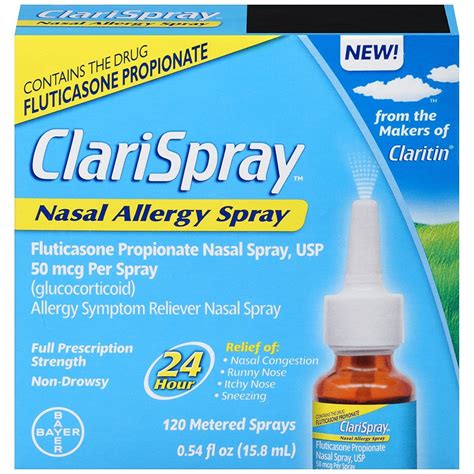 Clarispray 24 Hour Nasal Allergy Relief Spray 120 Count