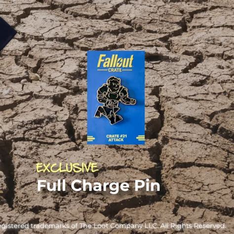 fallout “full charge” perk pin crate 21 attack theme lootcrate gaming exclusive 13 99 picclick