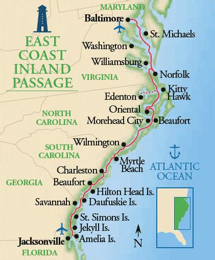North Carolina Coastal Map With Cities Maping Resources