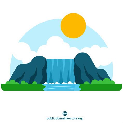 Waterfall Natural Landscape Public Domain Vectors