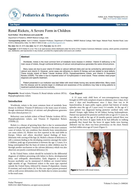 Renal Rickets A Severe Form In Children Docslib