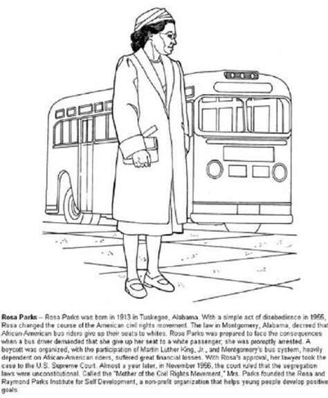 rosa parks day coloring pages holiday rosa parks black history month