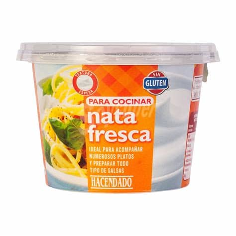 .tipo de nata que necesitamos: Hacendado Nata para cocinar fresca Bote 200 ml