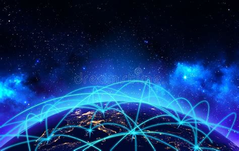 Het Globale Bedrijfs Communicatie Concept Van De Netwerkverbinding En