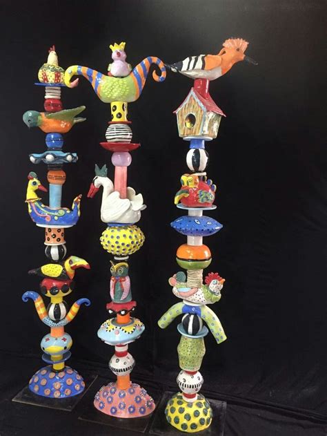 Ceramics Totems In Reumas Studio Garden Art Sculptures Totem Pole
