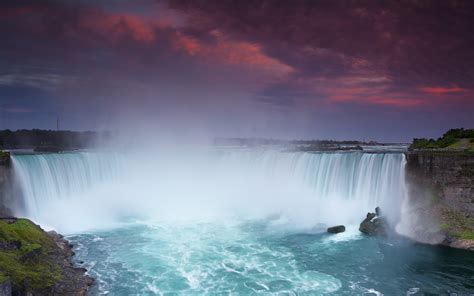 Niagara Falls Nature Landscape Waterfall Sunset Wallpapers Hd
