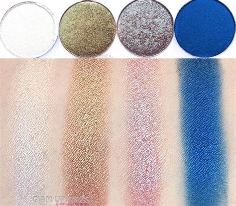 swatches of colourpop pressed powder shadows in now and zen glass bull tea garden two piece