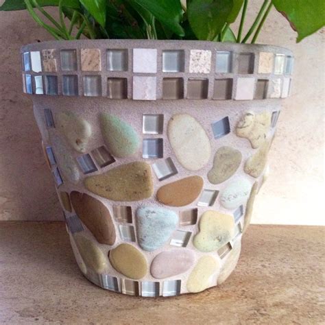 Mosaic Flower Pot Set Tiny Planters Succulent Pots Handmade Etsy