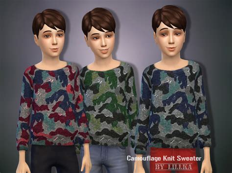 Camouflage knit sweater for boys inspired by stella mccartney kids new item / 3 colors. Camouflage Knit Sweater by lillka at TSR » Sims 4 Updates