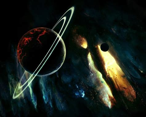 1280x1024 Digital Art Space Planet Planetary Rings Wallpaper  267 Kb