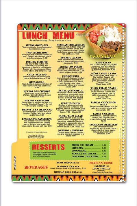 Menu at El Molcajete Mexican Cuisine restaurant, Owensboro