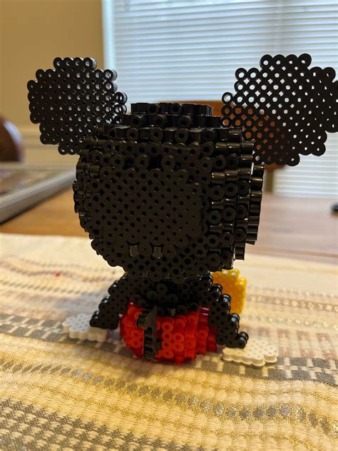Mickey Mouse 3d Perler Beads Etsy