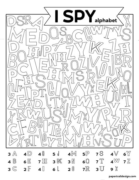 Free Printable Alphabet I Spy Game Paper Trail Design