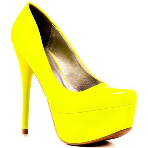 Ellen Neon Yellow Veda Soul Heels Yellow High Heels Women Shoes