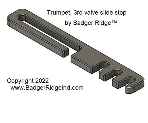 D Printed Plastic Trumpet Rd Valve Slide Stop