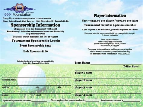 Golf Tournament Registration Form Template Get Ready For The 2023