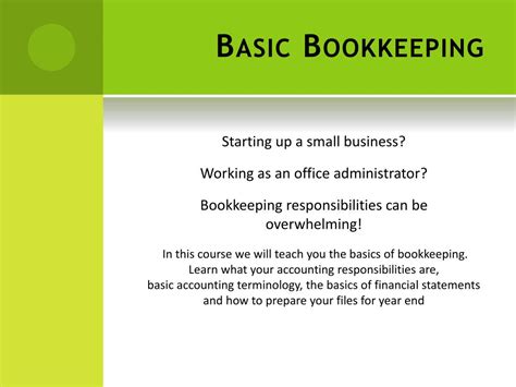 Ppt Basic Bookkeeping Powerpoint Presentation Free Download Id1679174