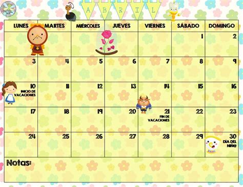 Lindos Y Creativos Diseños De Los Calendarios Del Mes De Abril
