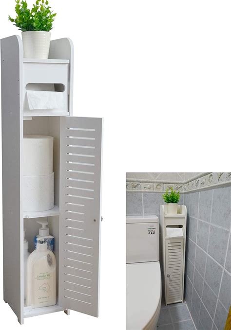 Small Bathroom Storage Corner Floor Cabinet With Doors And Shelves