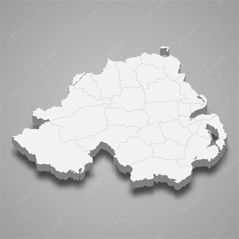 Premium Vector 3d Isometric Map Of Northern Ireland Isolated With Shadow