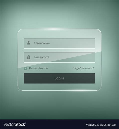 Glossy Stylish Login Form Design With Username Vector Image