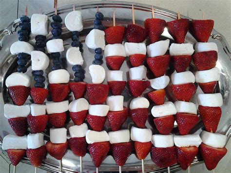 fourth of july kabobs strawberries blueberries and marshmallows kabobs blueberry strawberry