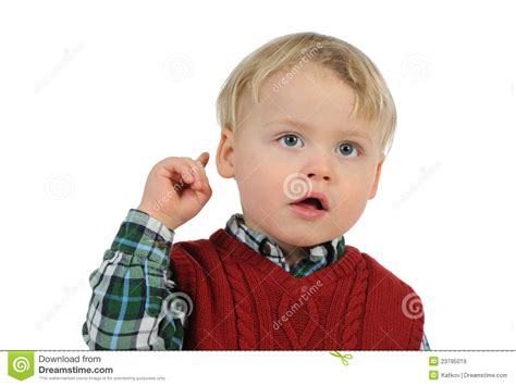 Baby Thinking Stock Image Image Of Gesture Childhood
