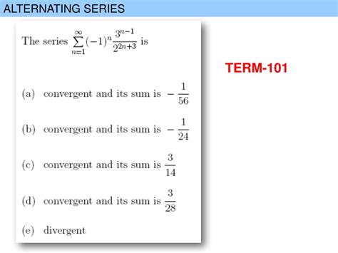 Ppt Alternating Series Powerpoint Presentation Free Download Id